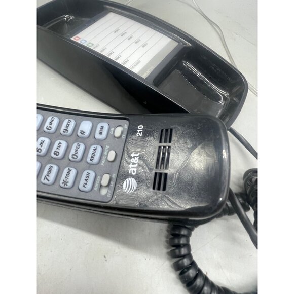 att&t 210 telephone landline black retro push button includes cords READ used sc - Picture 6 of 8